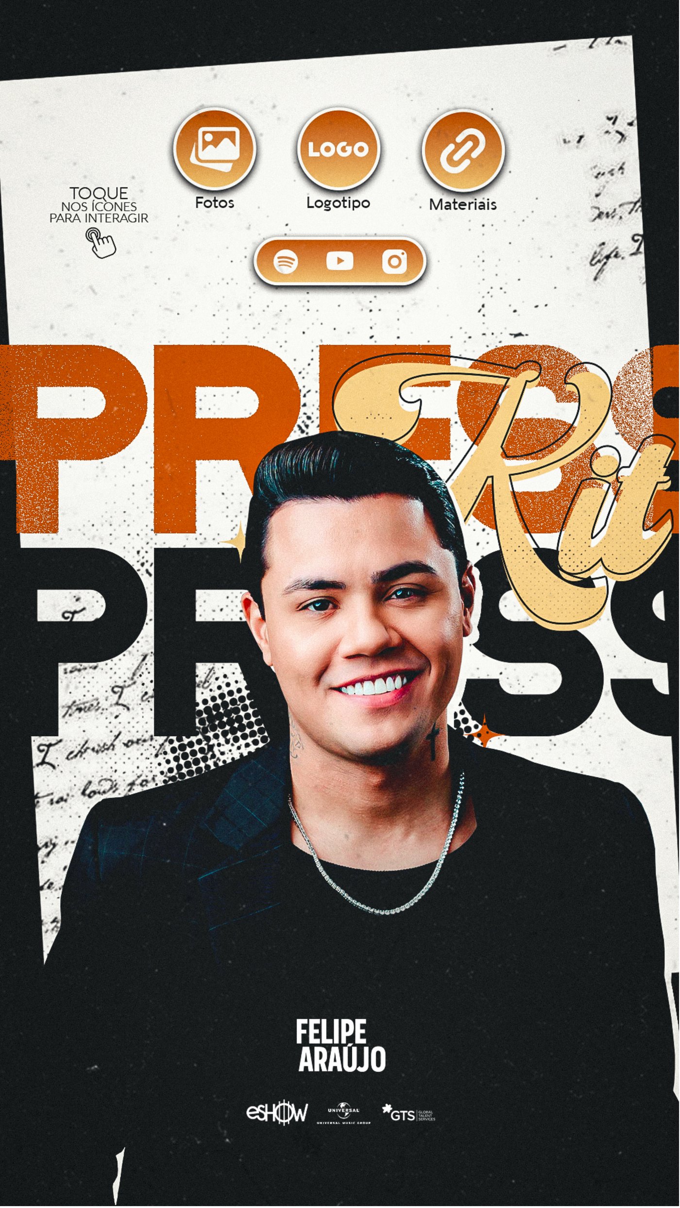 Presskit de Felipe Araújo dentro do site da AMBG.
